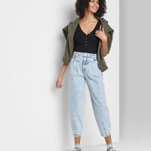 Wild Fable Cropped High Rise Balloon Leg Taper Jeans